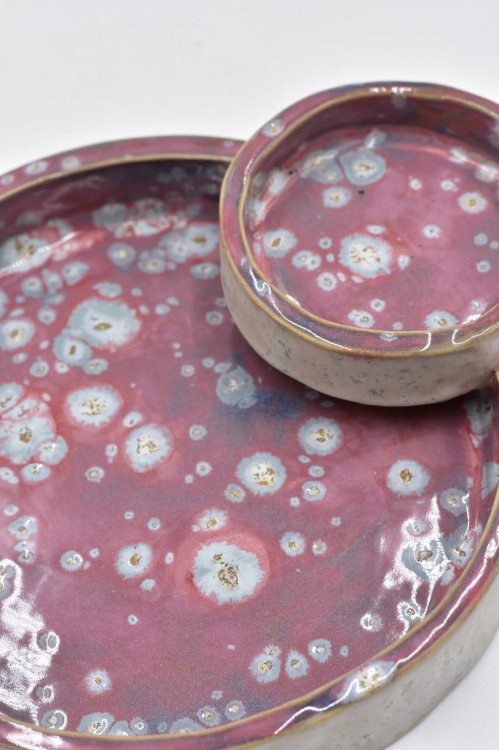 Jagodowa misa, miska, podwójna miska, bowl, ceramiczna miska